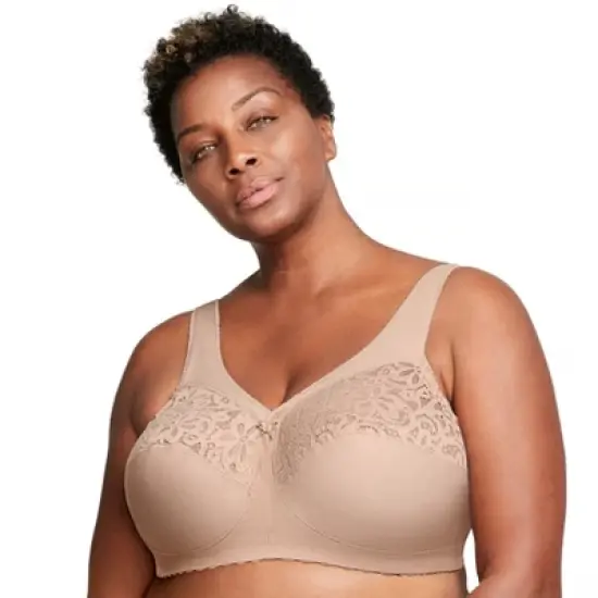 Glamorise Womens MagicLift Cotton Support Wirefree Bra 1001 Caf&eacute; image {5}
