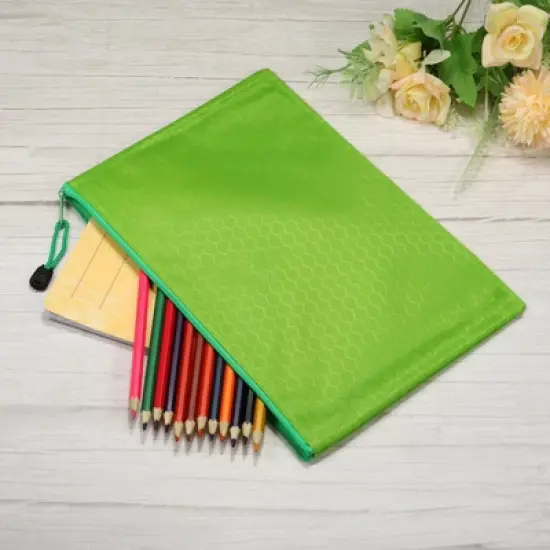 Unique Bargains Office Travel Waterproof Zipper File Bag Document Storage Folders Bills Pencil Pouch image {4}