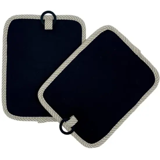 Home Mart Goods Beige Heat Resistant Thick Soft Quilted Lining Kitchen Oven Pot Holders With Neoprene and Cotton Non-slip - 2 Pack image {4}