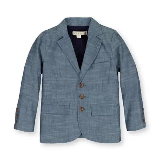 Hope & Henry Boys' Chambray Suit Jacket, Infant image {8}