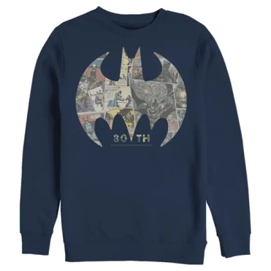 Men's Batman Shield Logo Comic 80th Anniversary Sweatshirt image {3}