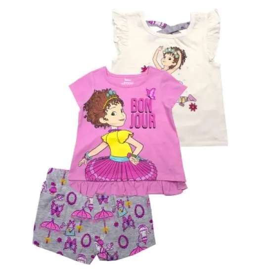 Disney Girl's 3-Pack Fancy Nancy Short Set with Tee, Tank Top and Print Shorts for Toddlers image {3}