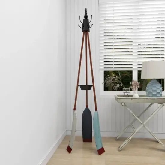 Metal Nautical Style Coat Rack Tripod Base - Olivia & May image {10}