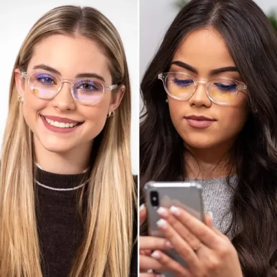 Readerest 1.25 Magnification Blue Light Blocking Computer Eyeglasses With Thin Reflective Lens, Floral image {4}