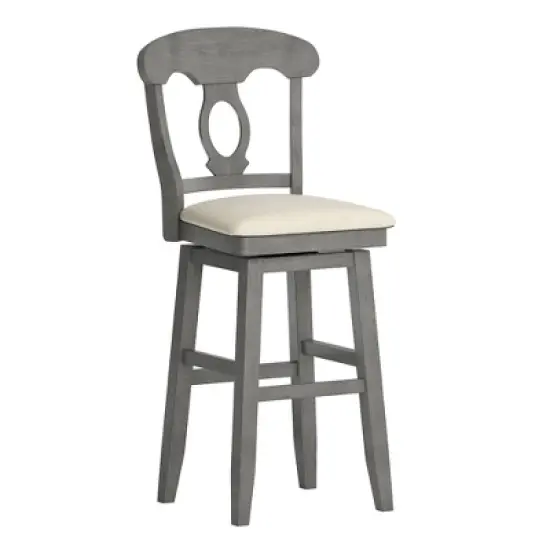 29" South Hill Napoleon Back Wood Swivel Height Barstool - Inspire Q image {6}