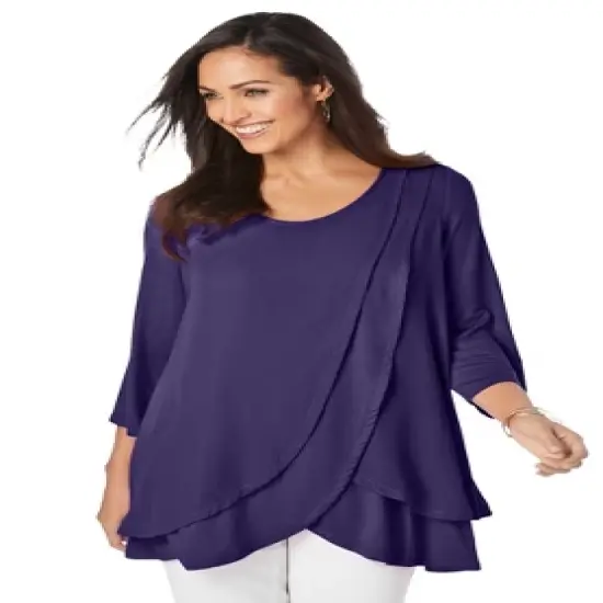 Jessica London Women&rsquo;s Plus Size Double Layer Tunic image {1}