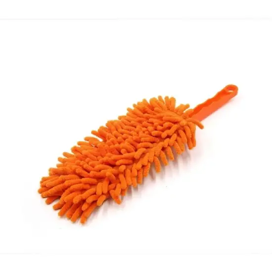 Unique Bargains Plastic Handle Chenille Microfiber Car Vehicle Cleaning Wash Duster Brush Orange 13.3" x 3.1" x 0.7" image {1}