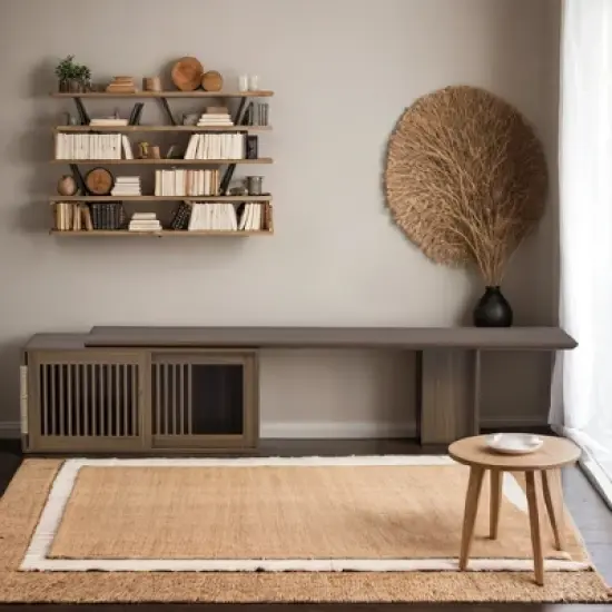 Whisen Furniture-Style TV Stand & Hidden Cat Litter Box & Cat Bed, House with Removable Sliding Door image {15}