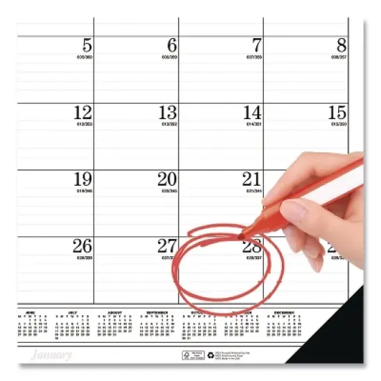 House of Doolittle Recycled One-Color Dated Monthly Desk Pad Calendar 12-Month January 2026 to December 2026 White Sheets Black Binding image {2}