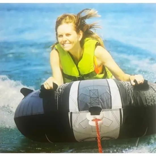 Hardcore Watersports Towable Chaos Tube &ndash; 54" Inflatable Water Tube, Heavy-Duty Nylon Cover with 4 Secure Handles and Quick-Connect Tow Hook image {1}