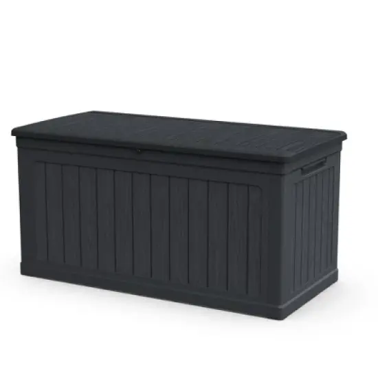 Whisen Outdoor Lockable Deck Storage Box with Double-Wall Construction - Black image {4}