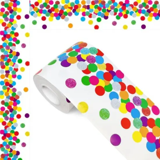 Wrapables 60 Feet Bulletin Board Border Trim Stickers, Dots image {6}