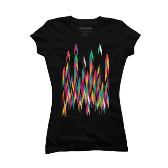 Junior's Design By Humans Abstract Color Rainbow Tree Forest By Kakel T-Shirt image {2}