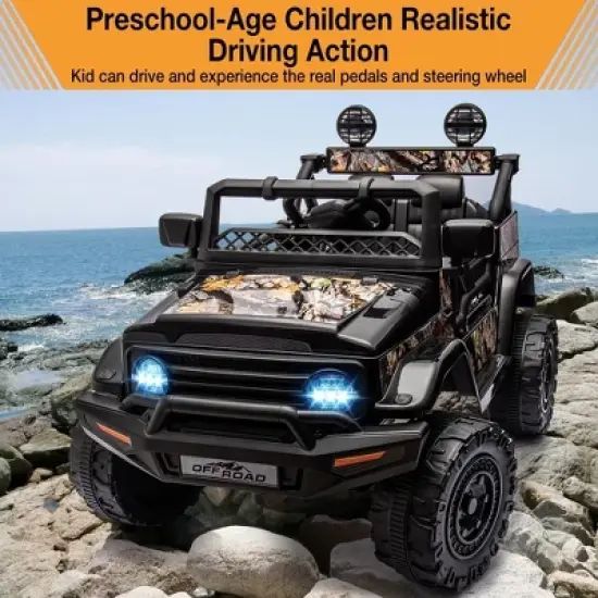 Electric Car for Kids, 12V Ride on Truck Car with Remote Control Spring Suspension image {2}