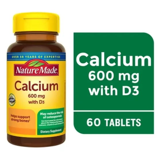Nature Made Calcium 600 mg with Vitamin D3 Tablets - 60ct image {8}
