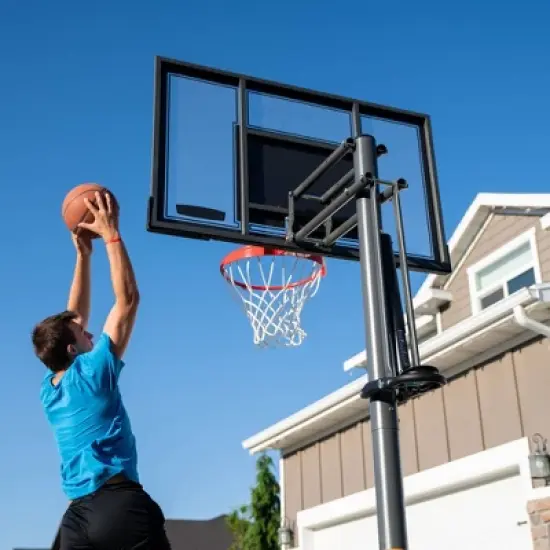 Lifetime Adjustable In Ground 54'' Basketball Hoop - White/Black image {4}