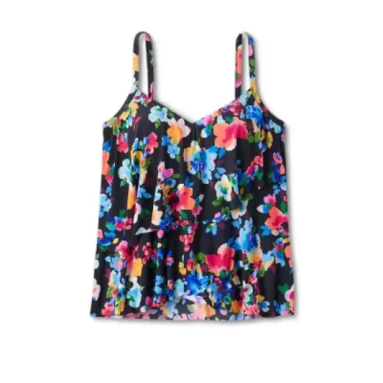 Women's UPF 50 V-Neck Angled Tiered Tankini Top - Aqua Green&reg; image {9}