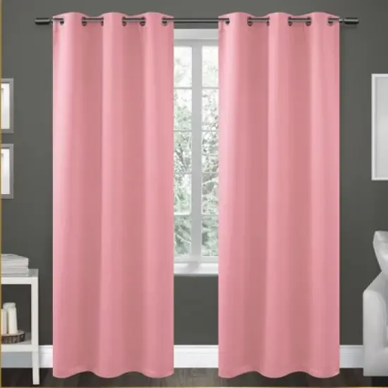 38" x 84" Solid Blackout Thermal Grommet Curtain Panels (Set of 2 Black) image {9}