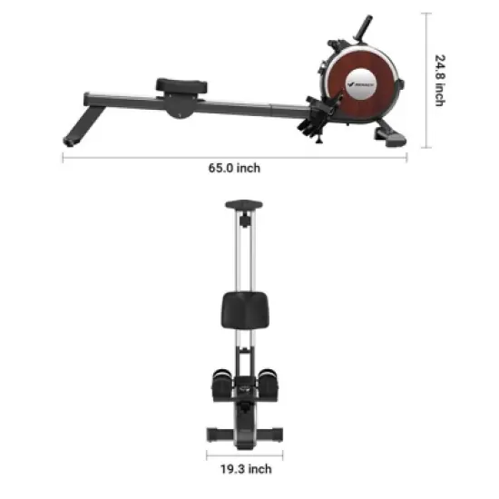 MERACH Q1S Pro Magnetic Rowing Machine Workout Full Body Fitness For Home, Dual Slide Rail with Max 350lbs Weight Capacity, App Compatible image {6}