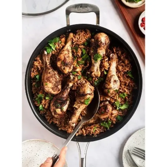 Gotham Steel Copper Cast Textured 5.5 QT Nonstick Jumbo Cooker with Glass Lid image {3}