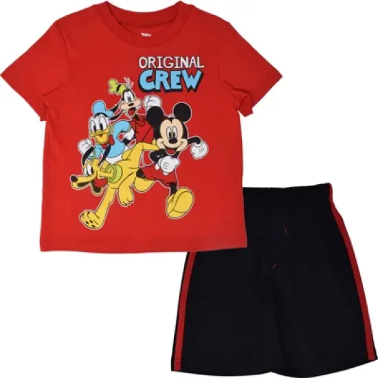 Disney Mickey Mouse Donald Duck Goofy Pluto Graphic T-Shirt  and Mesh Shorts Outfit Set Infant to Little Kid image {19}