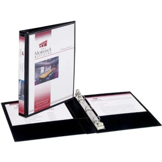 Avery Mini Durable View 3 Ring Binder, 0.5" Round Rings, Holds 5.5" x 8.5" Paper, 1 Black Binder (27725) image {6}