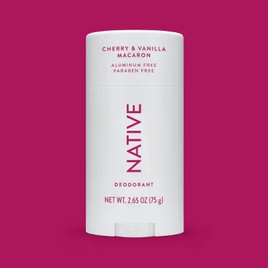 Native Solid Deodorant for Women & Men - Cherry & Vanilla Macaron - Aluminum-Free 2.65oz image {7}