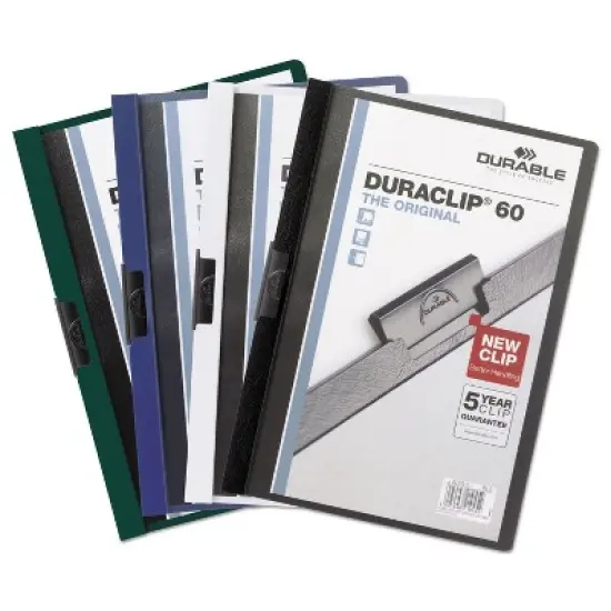 Durable Vinyl DuraClip Report Cover w/Clip Letter Holds 60 Pages Clear/Black 221401 image {6}
