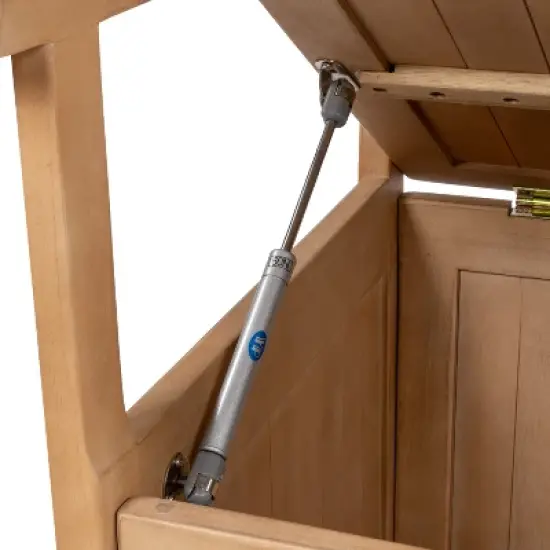 happimess Sophie 48" Traditional Farmhouse Lift-Top Acacia Wood Storage & Entry Bench image {8}