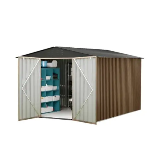 Outdoor Storage Shed, Large Garden Shed,Large Metal Tool Sheds with Sloping Roof and Vents,Updated Reinforced and Lockable Doors Frame Metal Storage image {7}