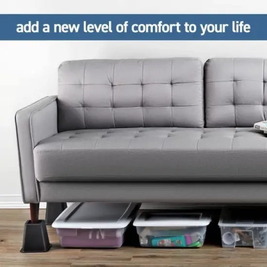 Adjustable Bed Risers - Heavy Duty Furniture Riser Set of 4 in Heights of 8, 5, or 3 Inches for Table risers, Bed Frame Risers in Black &ndash; Homeitusa image {5}