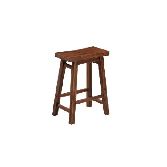 24" Sonoma Saddle Counter Height Barstools Wire Brushed Finish Chestnut - Boraam image {1}