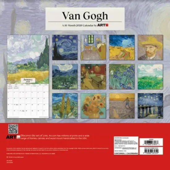 Trends International 2026 Van Gogh 12"x12" Wall Calendar image {3}