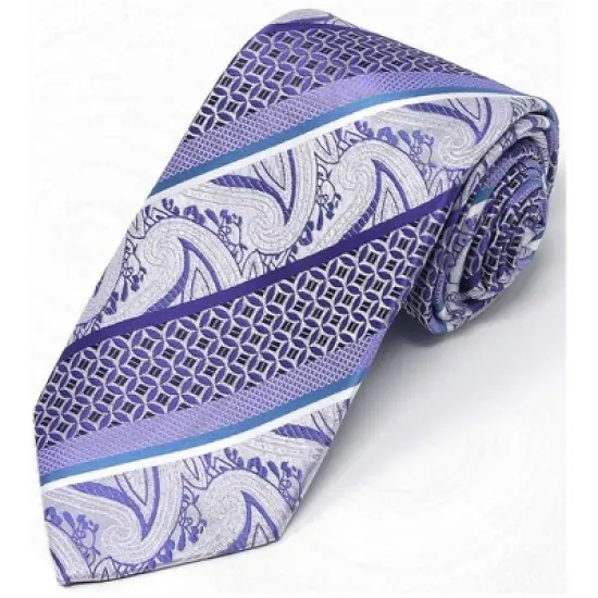 Men's Diagonal Paisley Micro Fiber Poly Woven Regular Neck Tie image {6}