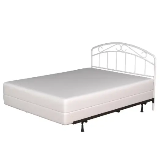 Jolie Metal Arched Scroll Design Headboard and Bed Frame White - Hillsdale Furniture image {3}