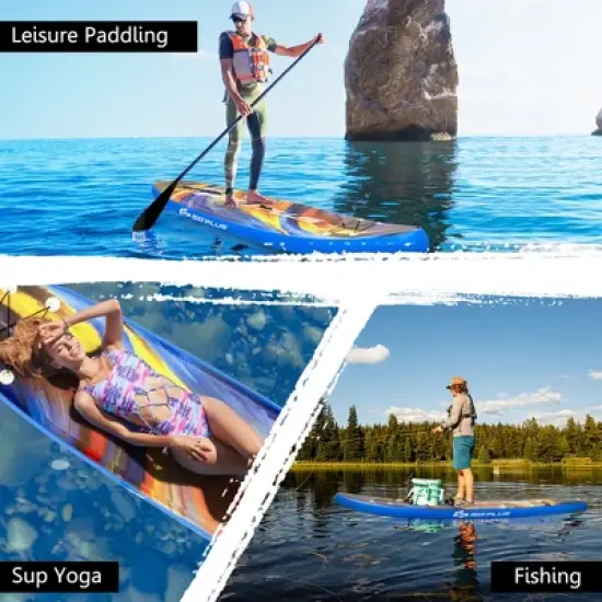 Costway 10'5''/11' Inflatable Stand Up Paddle Board SUP Surfboard with Aluminum Paddle image {2}