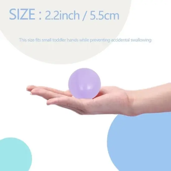 TopComfy Baby and Toddler Learning Toy Ball Pit Balls Safe Durable Play Balls for for Indoor Outdoor Play, Purple, 2.2"*2.2"*2.2" image {4}