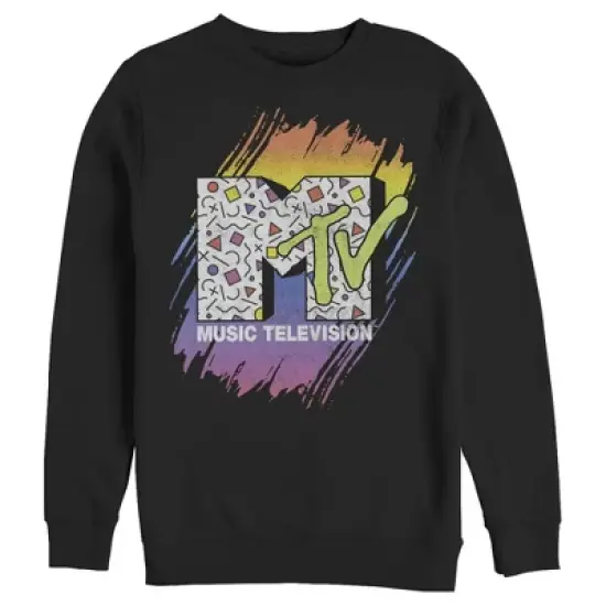 Men's MTV 80s Print Pattern Logo Sweatshirt image {2}