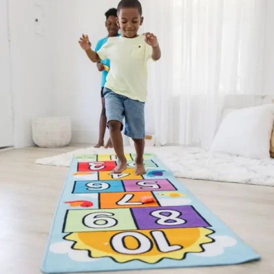 Melissa & Doug Hop and Count Hopscotch Game Rug - 3pc (78.5 x 26.5 inches) image {4}