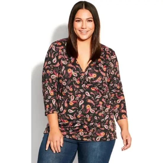 Women's Plus Size Status Print Top - paisley | AVENUE image {9}