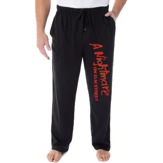 A Nightmare On Elm Street Men's Classic Logo Lounge Bottoms Pajama Pants Black image {3}