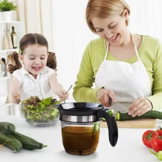 Vondior 4-Cup Fat Separator with Bottom Release, Oil Strainer, and 3-in-1 Peeler - Kitchen Gadgets for Cooking image {2}