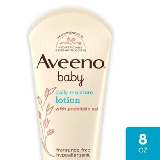 Aveeno Baby Daily Moisture Body Lotion for Delicate Skin with Natural Colloidal Oatmeal & Dimethicone - 8 fl oz image {8}