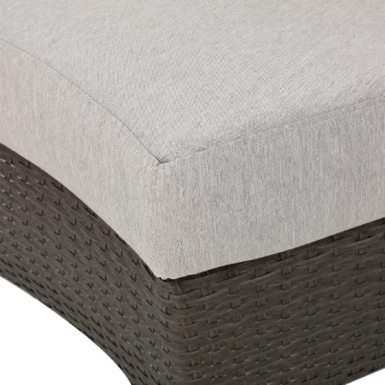 Christopher Knight Home 2pc Newton Wicker Outdoor Patio Curved Loveseat Sectional with Cushions Brown/Ceramic Gray image {6}