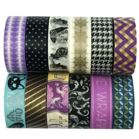 Wrapables Washi Tapes Decorative Masking Tapes, Set of 12 image {32}