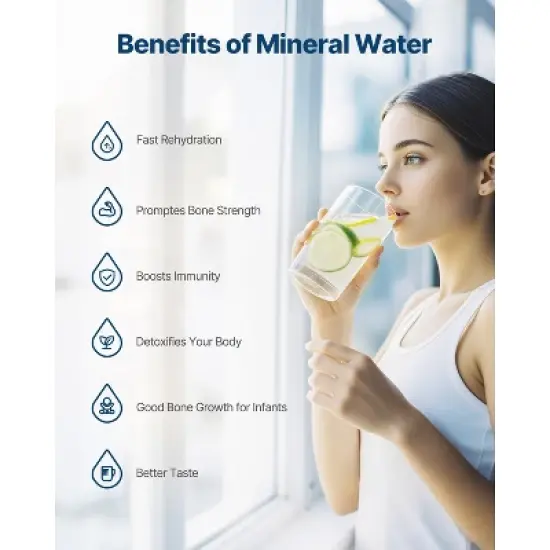 VEVOR Remineralization Filter, 1100 Gallons Remineralization Water Filter Replacement, 1/4" Quick Connect Mineral Filter, White image {6}