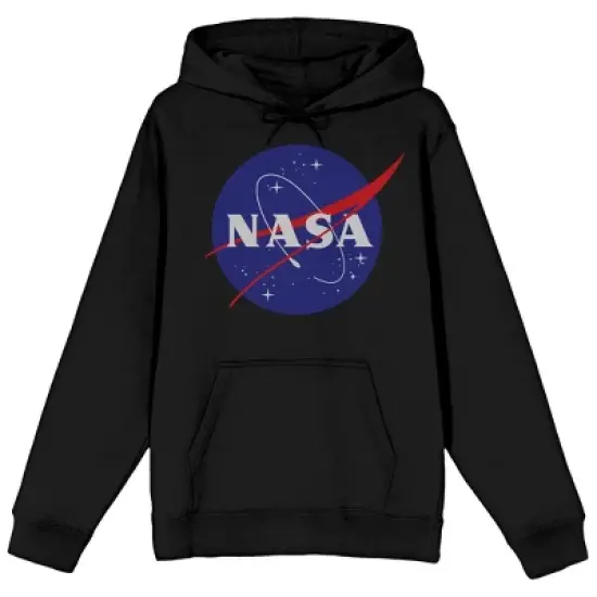 NASA Logo Long Sleeve Men's Black Hooded Sweatshirt image {5}