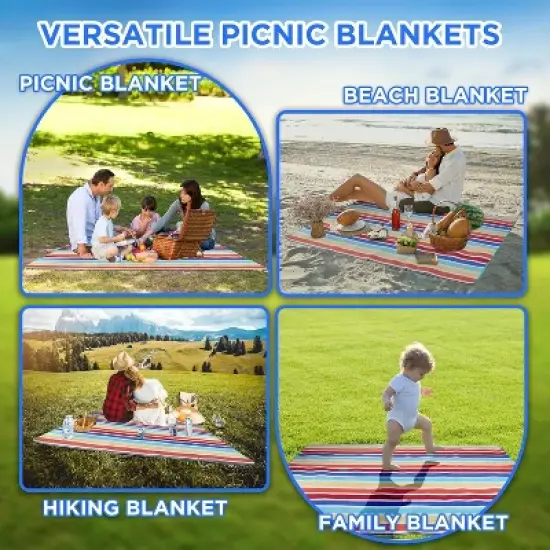 SCUDDLES Picnic Blanket Extra Large, 3-Layer Waterproof, Carry Strap - SCPRGM image {3}