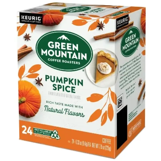 24ct Green Mountain Coffee Pumpkin Spice Keurig K-Cup Coffee Pods Flavored Coffee Light Roast image {6}
