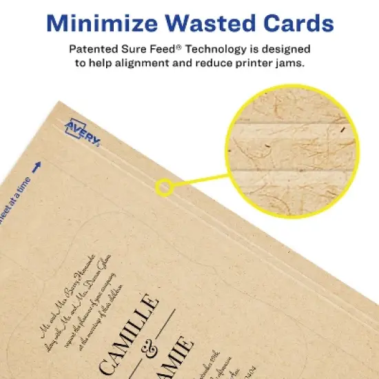 Avery Printable Flourished Edge Postcards, 4.25" x 5.5", Kraft Brown, 20ct image {3}